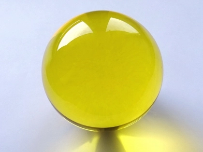 Kristallglaskugel 80mm, gelb